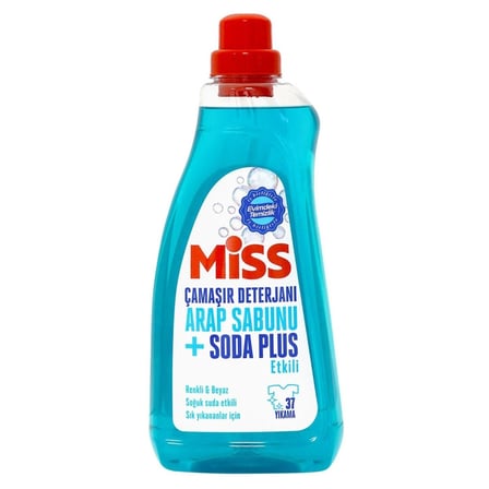 Miss Sıvı Çamaşır Deterjanı Arap Sabunu + Soda Etkili 1.5 lt 6'lı