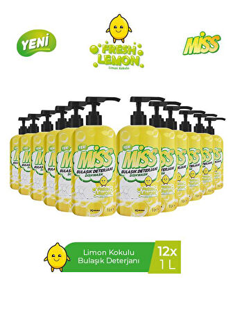 MİSS BULAŞIK DETERJANI LİMON 1 L x 12 ADET