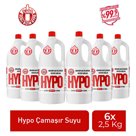 HYPO ÇAMAŞIR SUYU 2,5 KG X 6 ADET