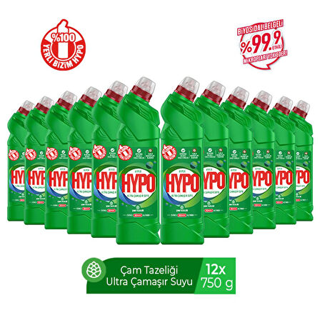 HYPER HYPO ULTRA KIVAMLI ÇAMAŞIR SUYU ÇAM TAZELİĞİ 750 GR x 12 ADET