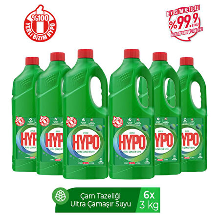 HYPER HYPO ULTRA KIVAMLI ÇAMAŞIR SUYU ÇAM 3 KG X 6 ADET