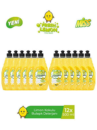 MİSS BULAŞIK DETERJANI LİMON 500 ML X 12 ADET