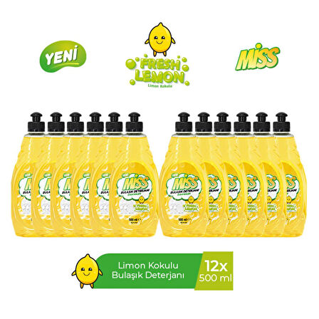 MİSS BULAŞIK DETERJANI LİMON 500 ML X 12 ADET