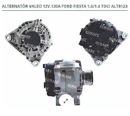 Unıversal Alternatör-Val 12v 120a Ford Fiesta VI-1,4-1,6-Volvo S40-Mazda II - Remark-Alt8123