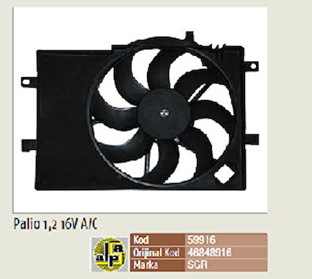 Unıversal Fan Motoru>komple Palıo 1.2 16v A/c - Sgr-59916