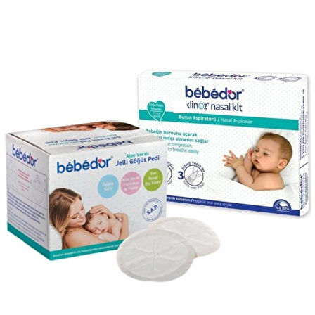Aloe Veralı Jelli Göğüs Pedi 24 Adet Burun Aspiratörü 2 li set