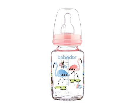 Bebedor 30302 Desenli Cam Biberon 125 Ml - Pembe