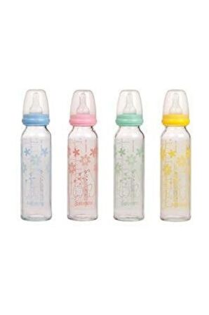 240ml Isıya Dayanıklı Cam Biberon Mavi