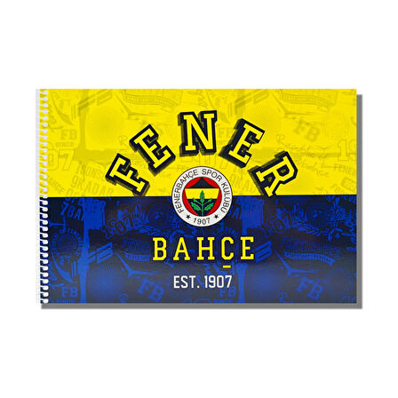 Fenerbahçe 17x24 15 Yaprak Karton Kapak Spiralli Resim Defteri 3 Adet