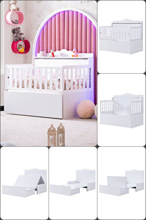 Büyüyen Beşik, Flower Büyüyen Sandıklı Beşik 70x120, Flower Karyola 120x200