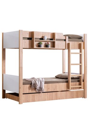 Ranza, Asya Ayrılabilir Yavrulu Ranza, Ceviz - Beyaz + 3 Adet Comfort Yatak