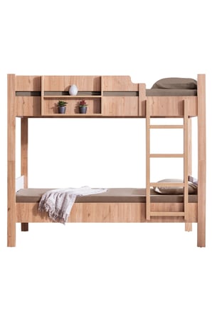 Ranza, Asya Ayrılabilir 2li Ranza, Ceviz - Beyaz + 2 Adet Comfort Yatak