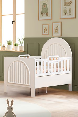 MDF Beşik, Krem Athena Büyüyen Beşik 90x130 - Krem Athena Karyola 90x190