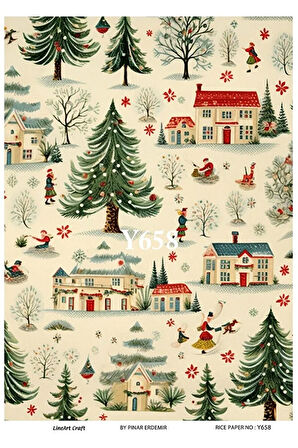 Y658 Yeniyıl, Manzara Desenli Pirinç Dekopaj 30x42