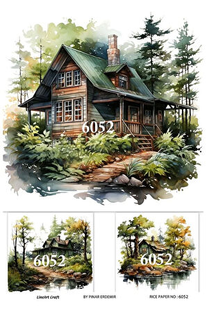 6052 Manzara Desenli Pirinç Dekopaj 30x42