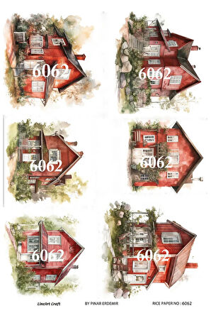 6062 Evler Desenli Pirinç Dekopaj 30x42