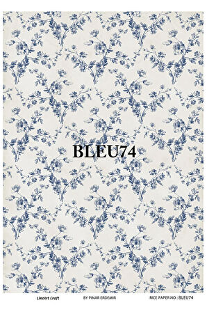 BLEU74 Mavi Beyaz, Çini, Karo Pirinç Dekopaj 30x42