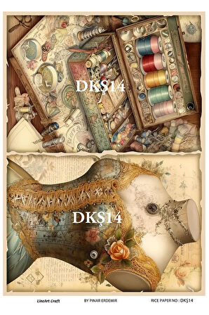 Dikiş Serisi DKŞ14 Dikiş, Nakış Desen Pirinç Dekopaj 30x42