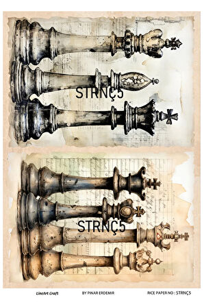 Satranç Serisi Strnç5 Satranç Desenli Pirinç Dekopaj