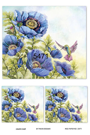 5471 Mor, Çiçek Desenli Pirinç Dekopaj 30x42