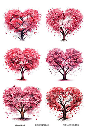 Sevgililer Günü Serisi SG62 Çiçekler, Kalp, Güller Pirinç Dekopaj 30x42