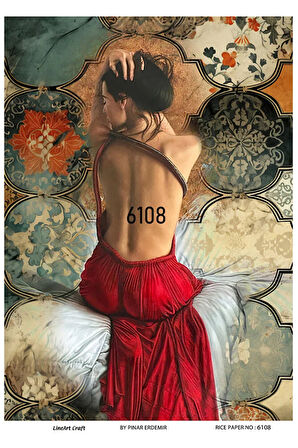 6108 Kadın Desenli Pirinç Dekopaj 30x42