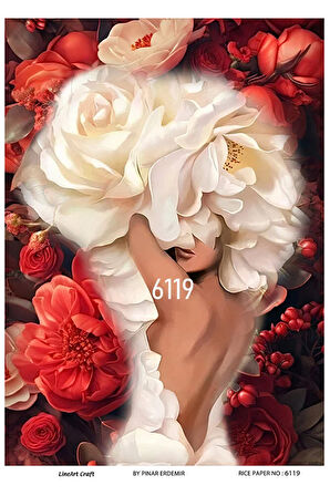 6119 Kadın Desenli Pirinç Dekopaj 30x42