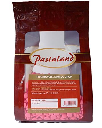 PASTALAND FRAMBUAZLI DAMLA DROP ÇİKOLATA 200 gr