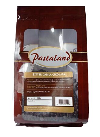 PASTALAND BİTTER DAMLA DROP ÇİKOLATA 200 gr