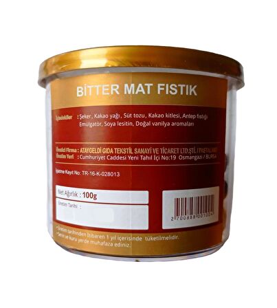 Pastaland Bitter Mat Fıstık 100 gr