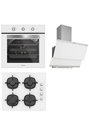 Silverline Beyaz Cam Ankastre Set Bo6503w01 - Cs5343w01 - 3420 Classy