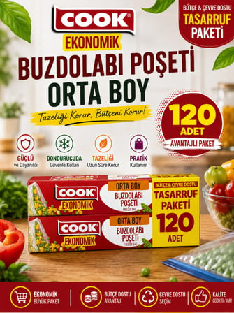 COOK buzdolabı poşeti orta boy