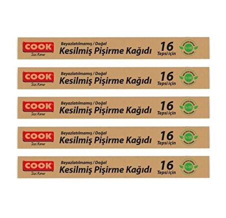 Cook Doğal Kesilmiş Pişirme Kağıdı 16lı x 5 Adet