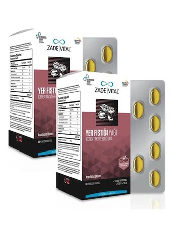 Zade Vital Fıstık Yağı 800 mg 60 Kapsül Blister - 2 Adet