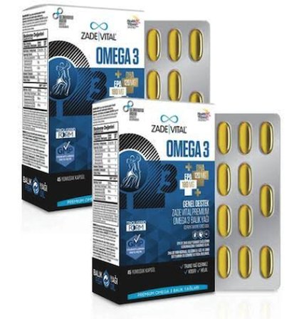 Zade Vital Omega 3 Balik Yagi Premium 45 Kapsül - 2 Adet