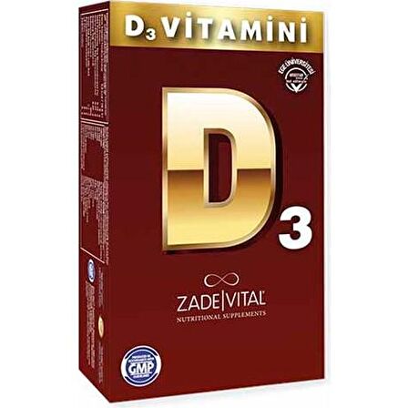 Zade Vital Vitamin D3 Kolekalsiferol 1000 IU 30 Kapsül