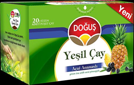 Doğuş Açai Ananaslı Bardak Poşet Yeşil Çay 20'li 
