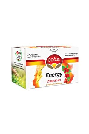 Doğuş Energy Süzen Poşet Çay 12 x20'li / C Vitamini - Hibiscus