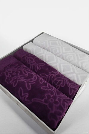 Özdilek Pasterol Best Set Hamam Takımı Havlu Seti K. Lila - Gri