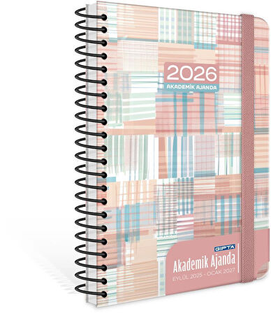 Gıpta 2025 Eylül-2026 Aralık SPİRALLİ Akademik Ajanda 17X24 Cm  Model-10