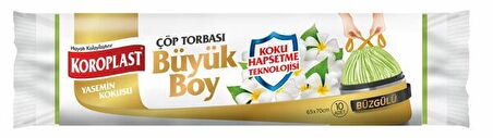 Koroplast Ekstra Güçlü Büzgülü Çöp Torbası Büyük Boy 10 lu