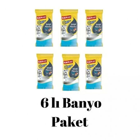 Koroplast Islak Havlu Banyo Okyanus Kokulu 6 Paket Xtra Büyük 30 Adet 20X30 Cm