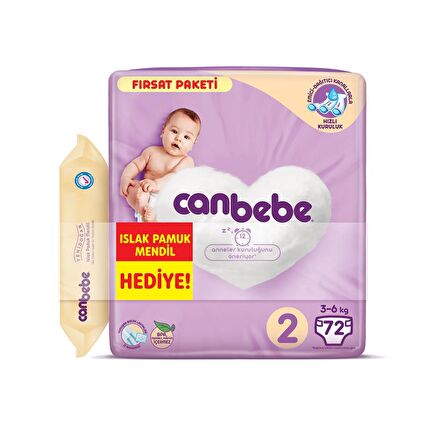 Canbebe Fırsat Paketi Mini 3-6 Kg 72'li 