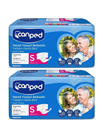 Canped Tekstil Yüzey Belbantlı Hasta Bezi Small 30lu 2 Adet