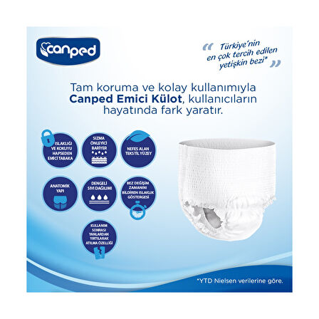 Emici Külot hasta bezi L (büyük) beden 60 adet (2 adet 30 lu paket)
