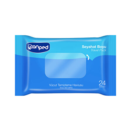 Canped Seyahat Boy Vücut Temizleme Havlusu 24'Lü
