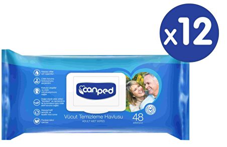 Canped Vücut Temizleme Mendili 48 li x 12 Adet (576 Yaprak)