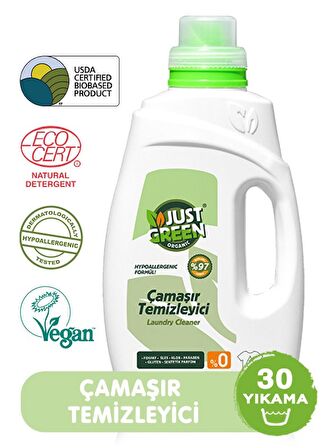 Just Green Leke Karşıtı & Hipoalerjenik Renkliler için Sıvı Deterjan 30 Yıkama 1.5 lt