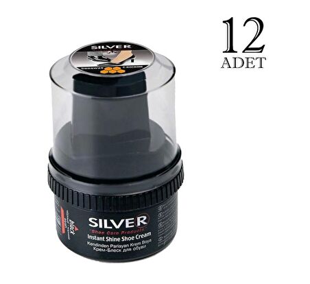 Silver Krem Ayakkabı Boyası Siyah 12 Adet x 60 Ml