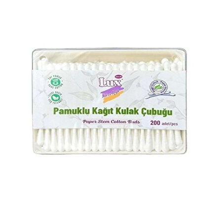 LUX PAMUKLU KAĞIT KULAK ÇUBUĞU KARE 200'LÜ